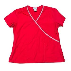 Red Nursing Scrub Top - Size M